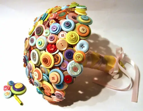 Pastel Button Bouquet by Charlotte Laurie Designs 
