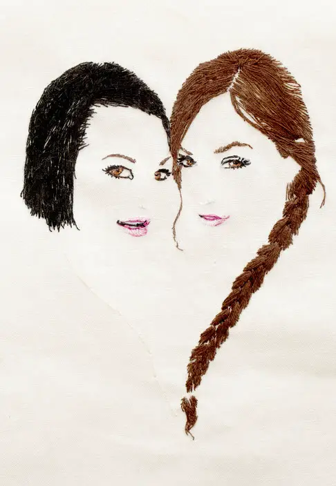 Bella Donna and Sasha Grey. Hand embroidery