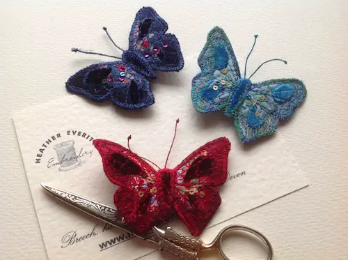 Liberty Belle Brooches by Heather Everitt Embroidery (Machine Embroidery)