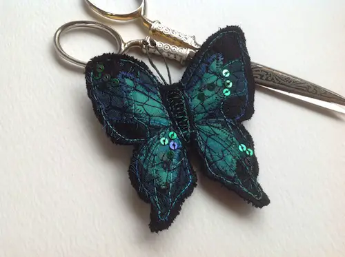 Swallowtail Brooch by Heather Everitt Embroidery (Machine Embroidery)