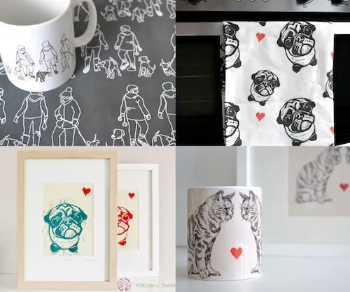 Contemporary Pet Art and Illustration by The Rhubarb Tree