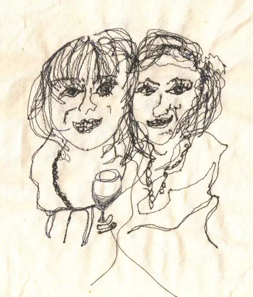 Free machine embroidery, Mum and me, by Ailish Henderson