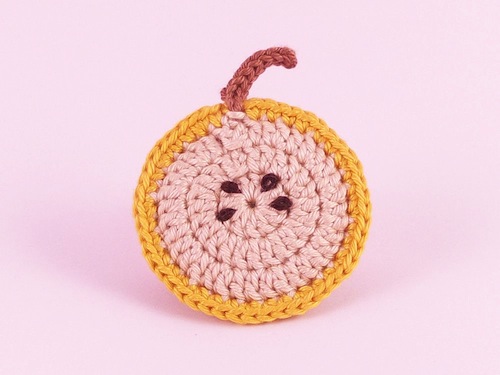 Fruit Brooch (Yellow Apple) by Teapot Magpie (Crochet)