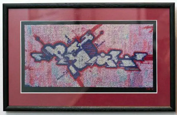 Panika: Original graffiti cross stitch by Mr X Stitch