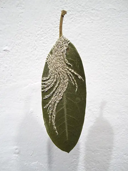 Embroidered Leaf 02, by Hillary Waters Fayle