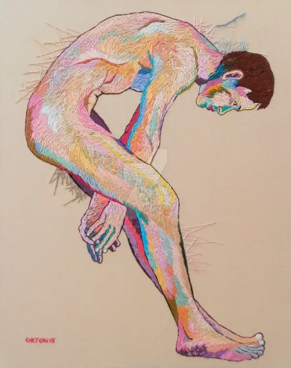 Mal eembroidered nude by Andrew Orton
