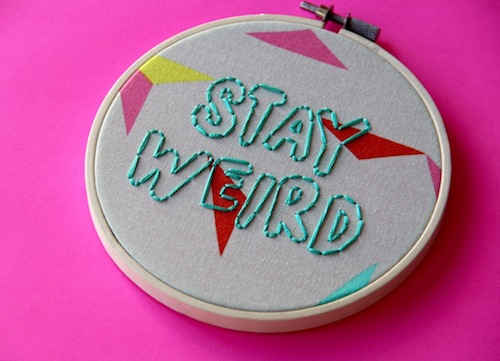 Femmebroidery - Stay Weird Hoop Art