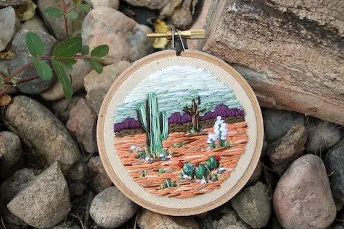 IttyBittyBunnies - Cactus Landscape Embroidery