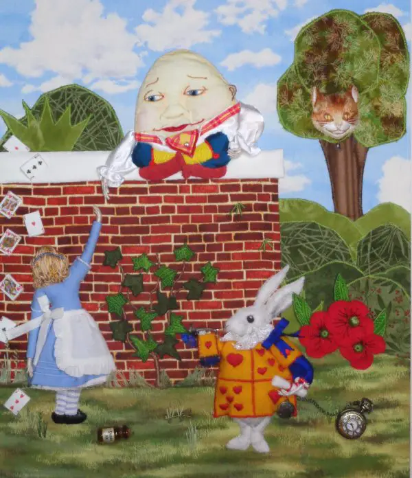 Humpty Dumpty and Alice by RSN Student Mary Laidlaw, Applique