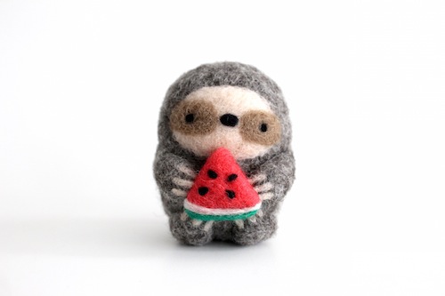 Wild Whimsy Woolies - Sloth with Watermelon