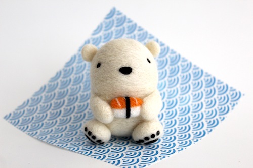 Wild Whimsy Woolies - Polar Bear with Nigiri Sushi