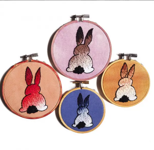 alexsembroidery's hand embroidered bunnies
