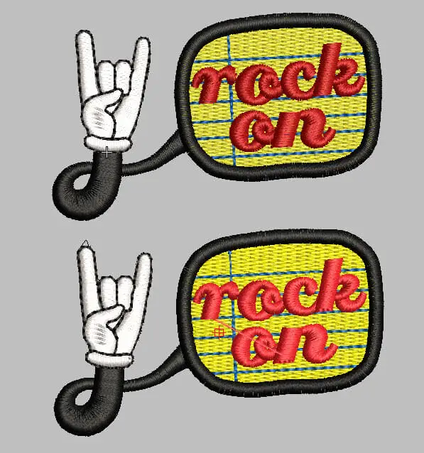 Design Color Reinterpreted - Rock on Hand Machine Embroidery Design by Erich Campbell