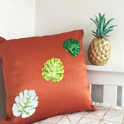 Textiles By Becca - Monstera Leaf Cushion
