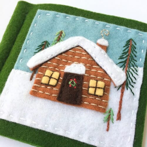 Fabric And Ink - Snowy Log Cabin Needle Book