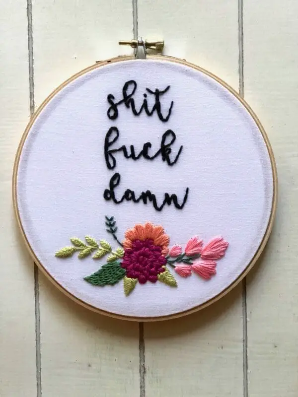 Ellucy Stitches' Shit Fuck Damn Hand Embroidery