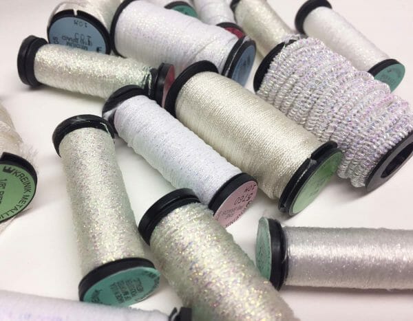 Do you prefer your snow stitches to be pure white (like Kreinik color 5760 Marshmallow), or a little prismatic (like Kreinik color 032 Pearl)?