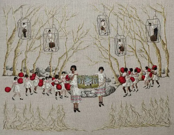Michelle Kingdom Embroidered Vignettes - As Plain As Day (2017) - Hand Embroidery