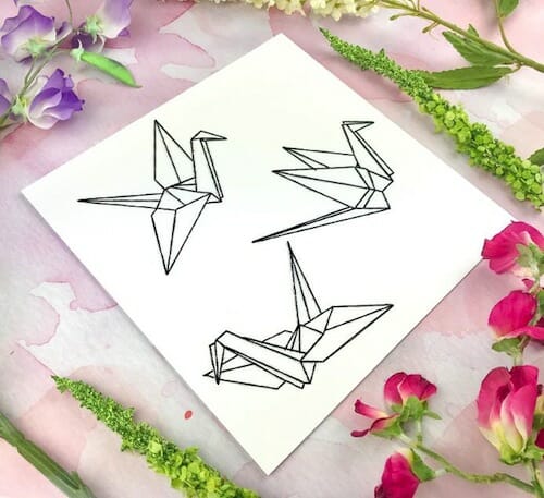 Pulp Stitchin' - Origami Crane Embroidery 