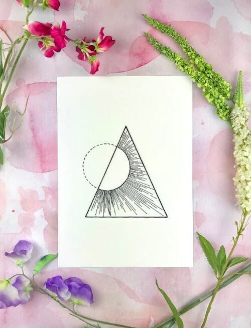Pulp Stitchin' - Geometric Sun Embroidery 