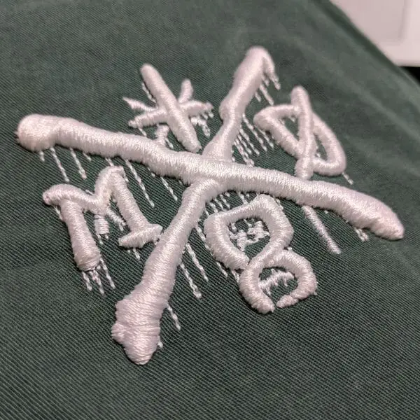 This 3D Foam Embroidery design made for a commercial client some years ago stitched well with thick commercial foam directly on a Brother PE-770 home machine with no alteration.