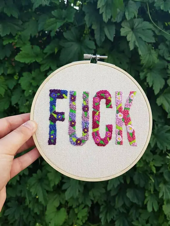 Marin Boyle - Fuck - Hand Embroidery
