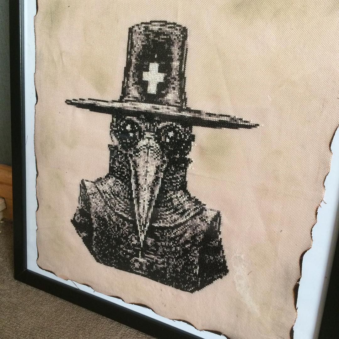 Plague doctor cross stitch by catisacraftyone