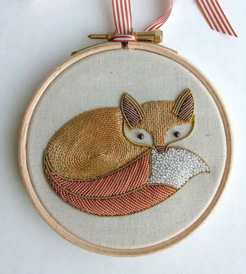Goldwork Fox by Becky Hogg