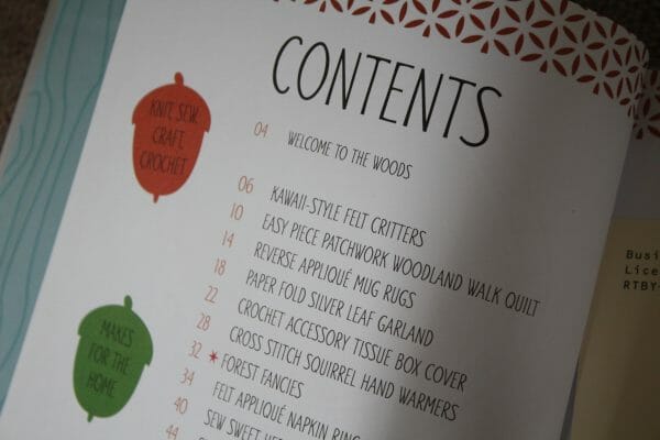 contents page for this book woodland friends