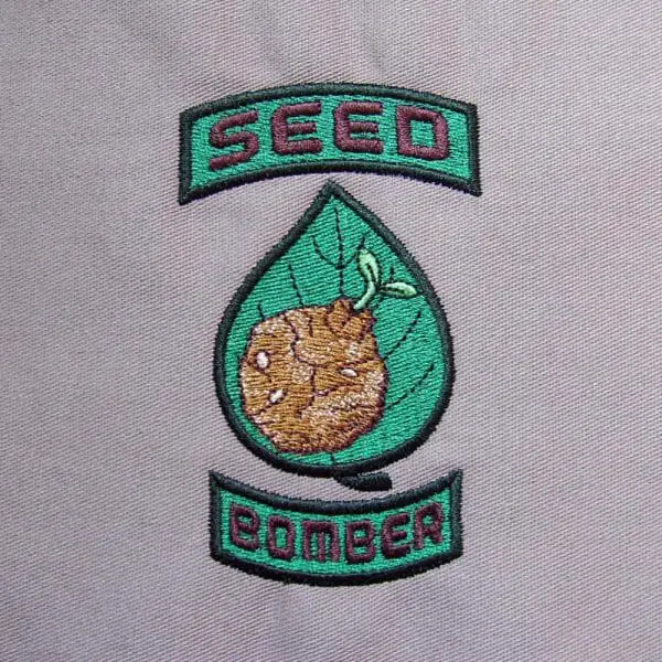 Seed bomber patch set embroidered