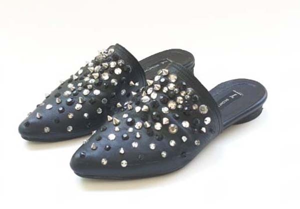 Crystal and stud embroidered shoes, Shlomit Tawfik