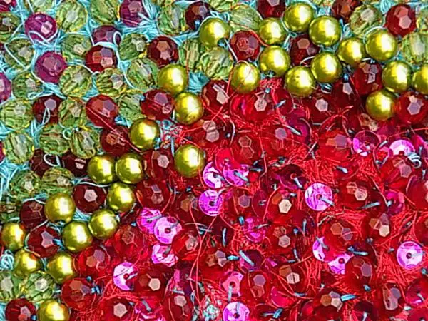 Building texture and depth within surface embellishment - beads and sequins