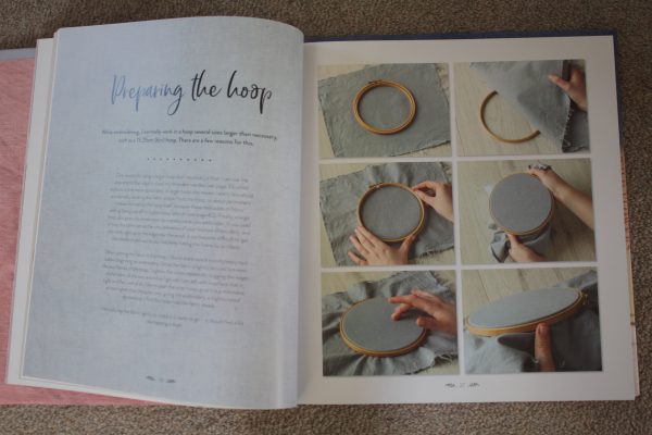 The practical points are covered, such as preparing a hoop.