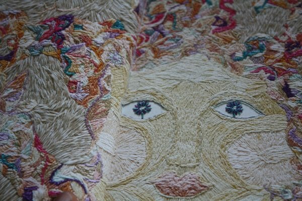Artful Embroidery on Canvas by Irene Schlesinger