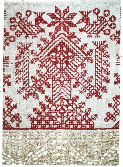 Redwork Ritual Cloth from Tunisia