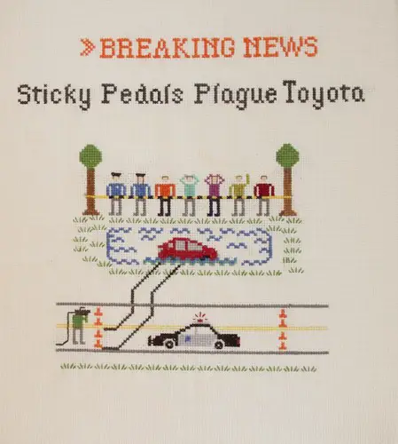 Emily Roose - Sticky Pedals Plague Toyota cross stitch