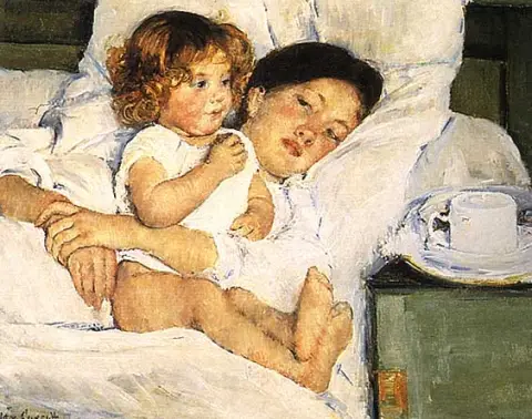 Mary Cassatt- Breakfast in Bed