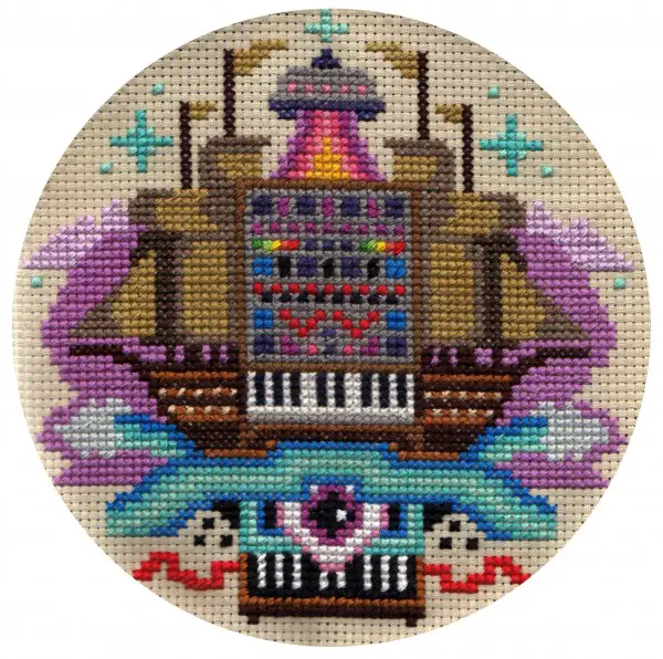 Pete Fowler - Synth Galleon - Cross Stitch