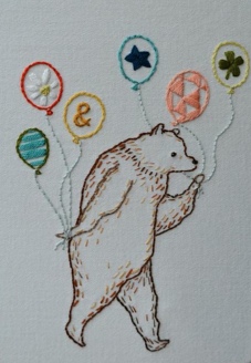 Baloon Bear, hand embroidery.