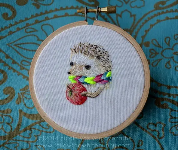 Hedgie, 2014. Hand embroidery.