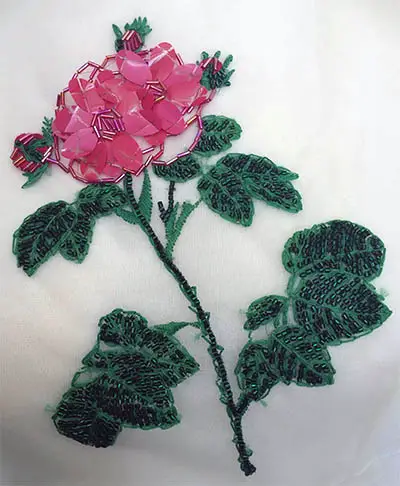 First Embroidery by Myra Chung: Rose