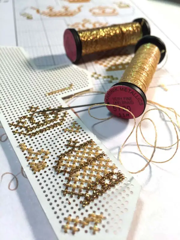 Metallic Braids add light and color to designs, and are meant to be used next to, or in place of, embroidery floss.