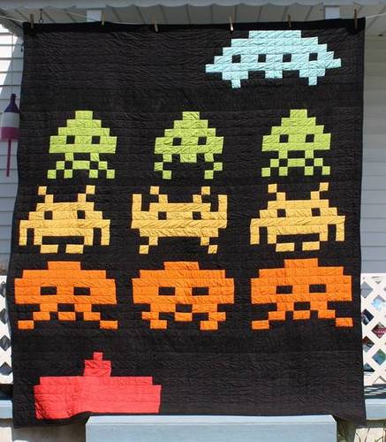 Mermonster's Space Invaders Quilt
