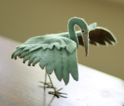Heron by Fantails and Feet (Soft Sculpture)