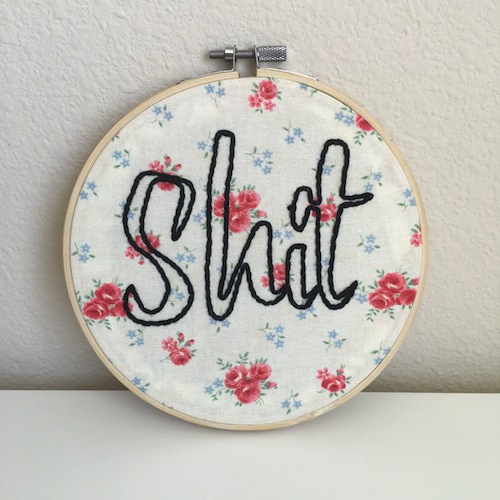 Poor Credit Crafts - Shit Embroidery Hoop