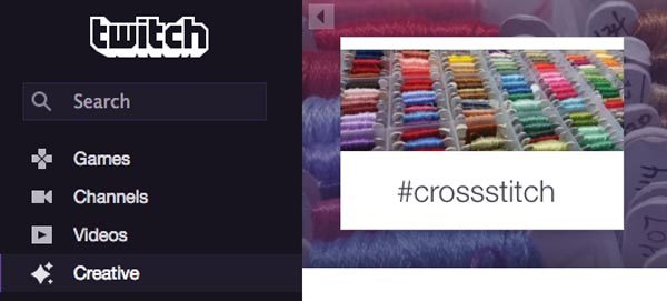 Twitch, the online video game platform and community, hosts an avid group of cross stitchers. They are people on their video streams stitching, right now.