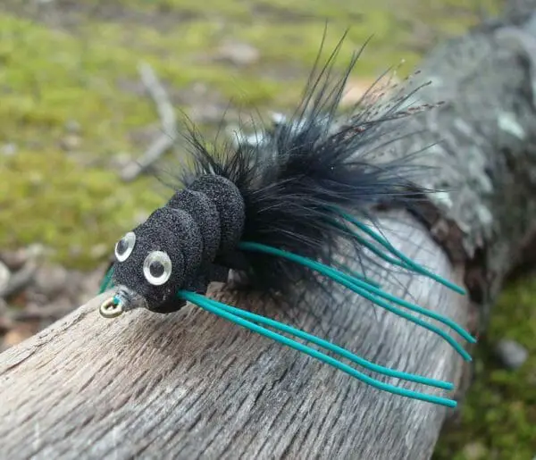 This lure has so much expression in his eyes, I'm ready to write a book about him. He's a Disco Bass Bug, made with foam discs from a craft store to help it float (good for topwater bass fishing).