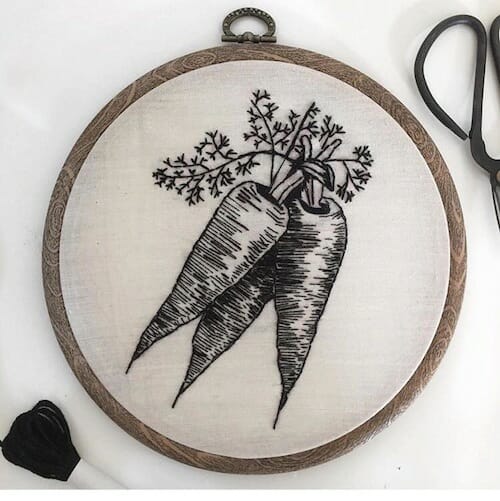 Tiny Hand Embroidery - Carrots Embroidery Hoop