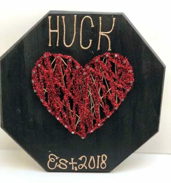 The red fuzzy fiber in this string art heart is Kreinik Micro Ice Chenille. Try it, you'll love the effect: http://www.kreinik.com/shops/Micro-ice-Chenille-3m.html