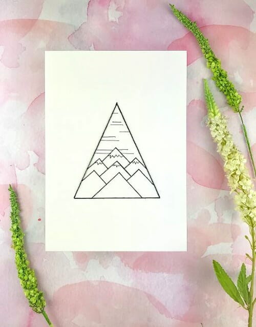 Pulp Stitchin' - Geometric Mountains Embroidery 